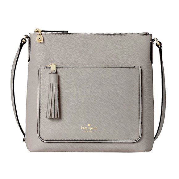 kate spade Handbags - Kate Spade ♠️ New York On Purpose Leather Zip Crossbody Bag Taupe Color
